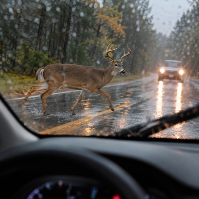 Editorial photograph illustrating Who Pays for Injuries After a Deer-Related Car Accident in Georgia?.